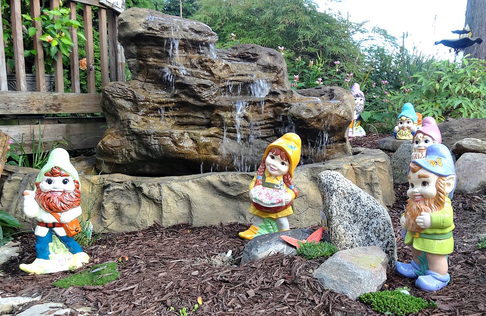 Funny Gnome Waterfall Garden
